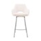 Armen Living Aura White Faux Leather and Brushed Stainless Steel Swivel 30" Bar Stool LCAUBABSWH30 - alternate 9